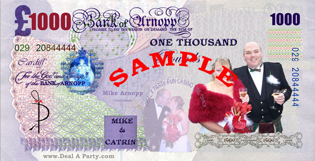 Arnopp Casino Wedding Reception - Mike & Catrin's Wedding Casino fun money