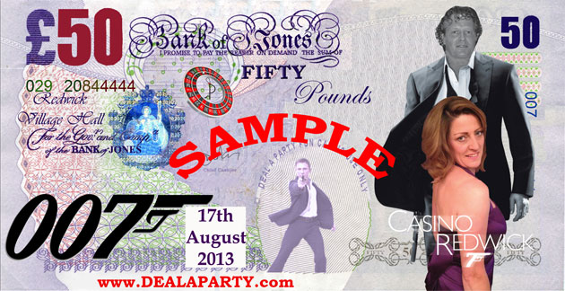 Jones - Cath & Paul, 007 Themed Wedding Reception, Redwick Village Hall