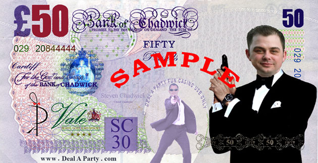 Chadwick Birthday Casino Party - Steven Chadwick's 30th Birthday James Bond 'Casino Royale' 007 casino party