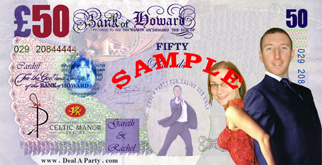 Howard Wedding Reception - Rachel & Gareth's James Bond Casino Wedding Casino at The Celtic Manor Resort (front)