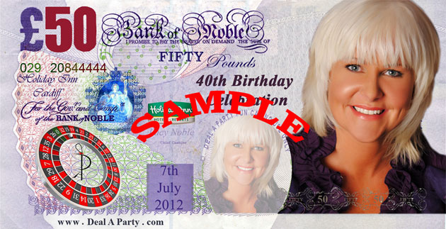 Noble, Lucy - 40th Birthday Celebration Casino Fun Money - Holiday Inn, Cardiff