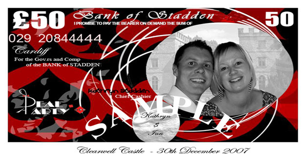 Stadden Wedding Reception - Kathryn Palmer & Ian Stadden's Wedding Reception Casino Money