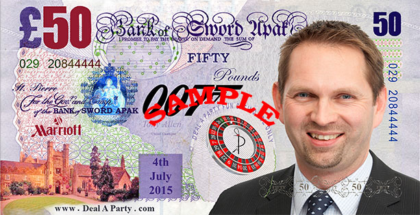 Sword Apak 007 themed casino party, Marriott St Pierre, Chepstow